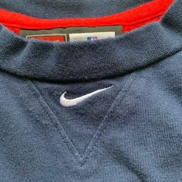 Mens Chicago Cubs Nike shirt mens medium navy blue red embroidered patch MLB - Picture 3 of 7